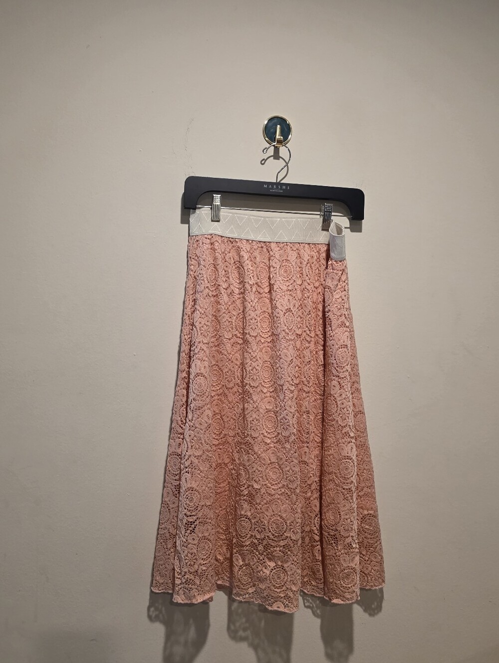 Lula Rose Lace Midi Skirt in Blush Pink